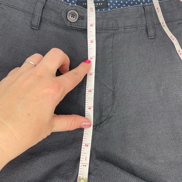 Ted Baker London Shorts Mens Size 30R Grey Navy Casual Flat Front Cotton Chino - Picture 9 of 10